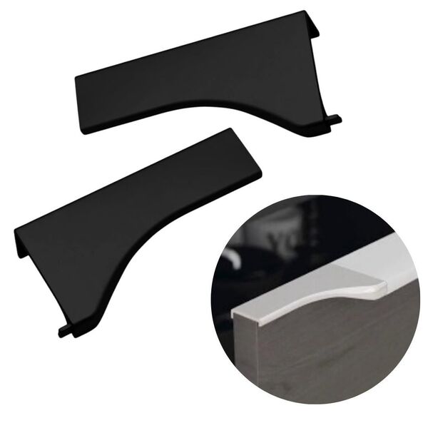 Ponteira Puxador Facetato 15mm Pe-183 | S7015 | Preto | Par